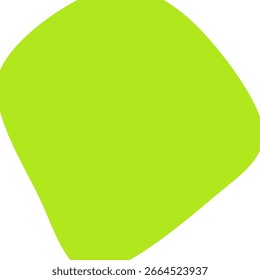 A vivid lime green, rounded square shape with a soft shadow, perfect for graphic design elements
