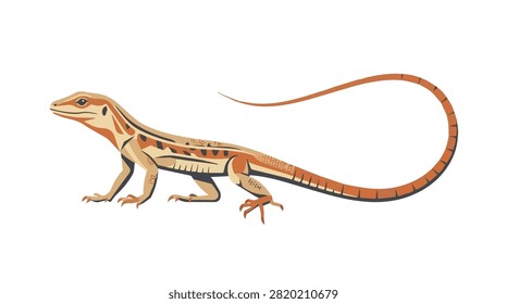 vivid lizard with striped pattern on sandy surface capturing wildlife nature scenes and animal behavior background for ecological themes