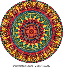 Vivid Mandala Art: A Fusion of Geometric and Abstract Floral Designs