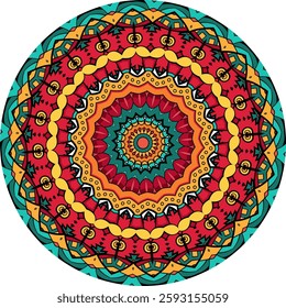 Vivid Mandala Art: A Fusion of Geometric and Abstract Floral Designs