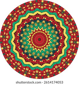 Vivid Mandala Art: A Fusion of Geometric and Abstract Floral Designs