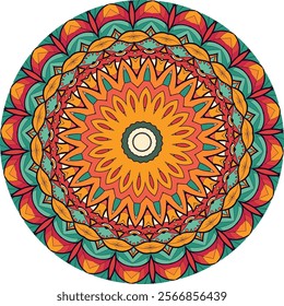 Vivid Mandala Design for Mindful Meditation and Creative Inspirations