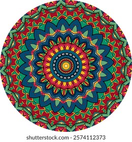 "Vivid Mandala Design for Mindful Meditation