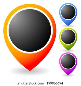 Vivid map marker, map pin, needle graphic