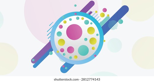 vivid microscopy cell illustration with vibrant colors circular shapes and tubes ideal for scientific research educational or medical projects