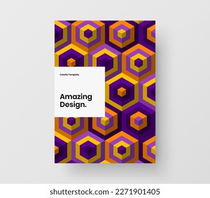 Vivid mosaic pattern corporate identity template. Colorful booklet vector design layout.