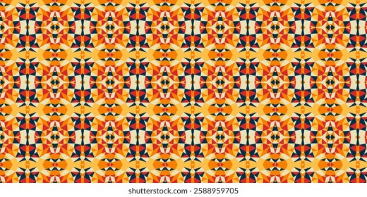 A Vivid Mosaic of Warm Hues and Angles
