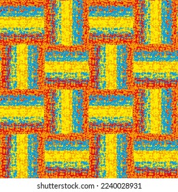 Vivid Multicolor Mottled Textured Checked Pattern