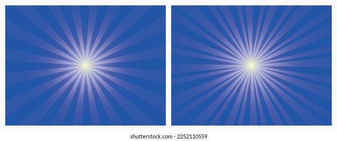 Vivider Navy-Sunburst-Muster-Hintergrund. Ray-Starburst-Radial-Hintergrund. Vektorgrafik.