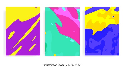 A vivid neon background with textured edges and overlay color chunks. 