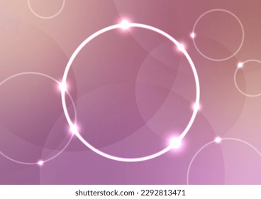 Fondo dinámico rosado abstracto de la burbuja de la línea luminosa del neón. ilustración vectorial.