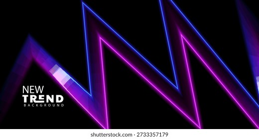 Vivid Neon Lightning Strikes on Dark Background for Trendy Design