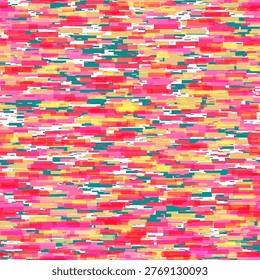 Vivid noise texture vector abstract background design. Code signal pixel flow chaotic seamless pattern. Graphic striped irregular repeat motif. Problem, damage, monitor lag background.