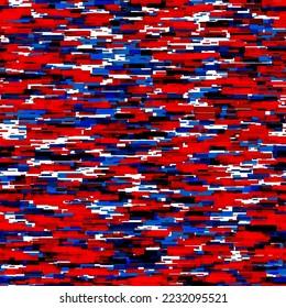 Vivid noise texture vector modern background design. Digital random pixel chaotic seamless pattern. Graphic striped irregular repeat motif. Ruined segment vibrant spots asymmetric background.