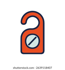 Vivid orange do not disturb sign. Icon symbol illustration