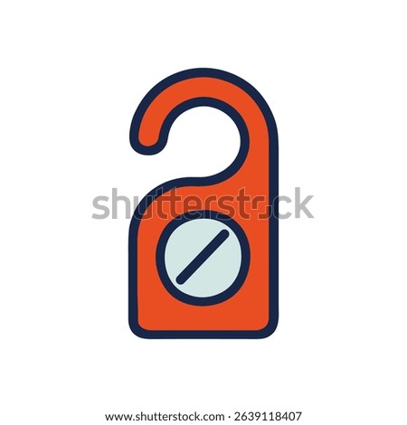 Vivid orange do not disturb sign. Icon symbol illustration