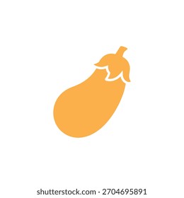 Forma de berenjena naranja vívida, presentada como un ícono de Vector. Ideal para cocinar, producir o materiales relacionados con la salud.
