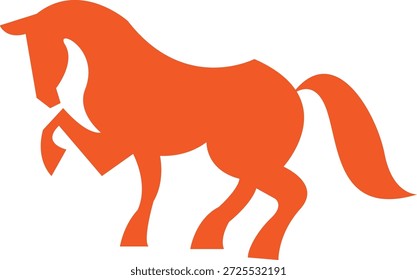 Vívido vetor de cavalo laranja, um símbolo de poder e boa fortuna para os anos chineses