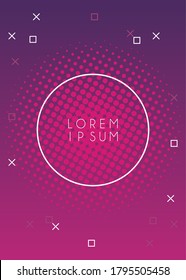 vivid paint pink colors with circular frame background vector illustration design