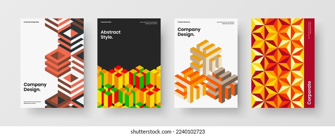 Vivid Pamphlet A4 Vektordesign Template Zusammensetzung. Neue Kollektion geometrischer Muster für Banner-Illustrationen.
