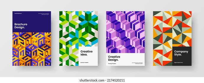 Composición de ilustración vectorial de diseño de panfleto vivo. Diseño de banner de azulejos geométricos creativos.