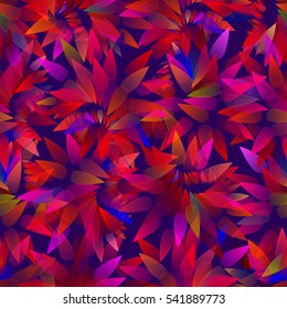 Vivid passionate seamless pattern with abstract geometrical flower leaves.