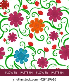 vivid pattern with colorful flowers
