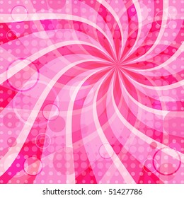 Vivid pink background with abstract flower and balls (vector EPS 10)