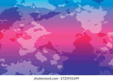 Papel de parede gradiente rosa e azul vívido. Fundo abstrato moderno com manchas coloridas de tinta.