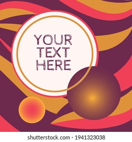 Vivid Pink, Purple and Gold Retro frame Template