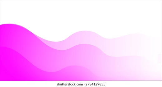 Lebendige rosafarbene Wellen erzeugen einen weichen Farbverlauf-Hintergrund mit glatten Kurven. Dieses abstrakte Design verleiht Präsentationen, Websites, 