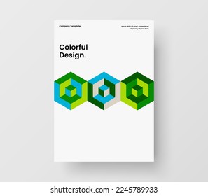Vivid placard vector design illustration. Premium mosaic pattern brochure template.