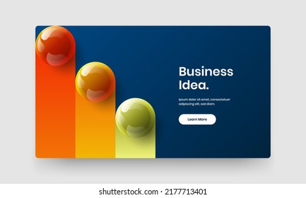 Vivid poster design vector illustration. Bright realistic spheres site template.