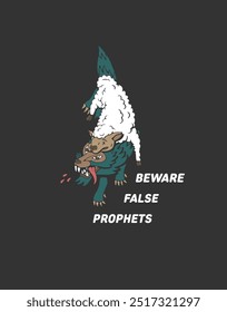 Vivid and powerful metaphor that warns of deceit and hidden dangers, particularly within the context of religious or cultural impostors.