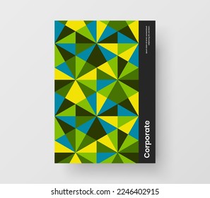Vivid presentation design vector template. Original mosaic shapes company identity concept.