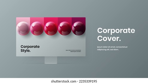 Vivid presentation vector design concept. Abstract monitor mockup web project template.