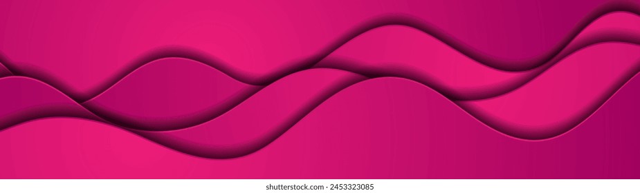 Ondas púrpuras vívidas, fondo de papel elegante abstracto mínimo. Diseño de Anuncio corporativo de Vector