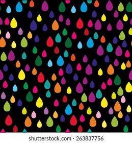 Vivid rain doodles seamless pattern