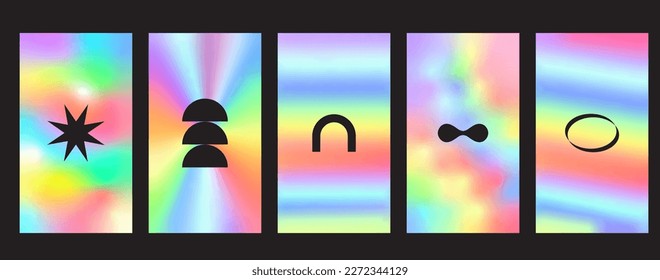 Vivid rainbow light background in y2k style for banner,poster,card