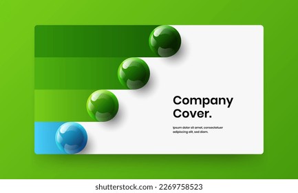 Vivid realistic balls corporate identity template. Abstract magazine cover design vector concept.