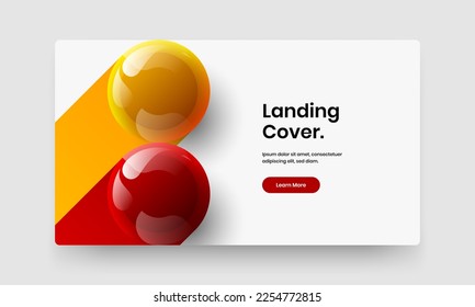 Vivid realistic balls journal cover illustration. Original corporate identity vector design template.