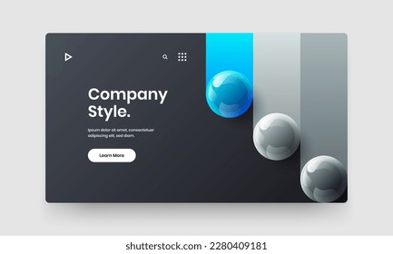 Vivid realistic balls presentation illustration. Clean corporate cover vector design concept.