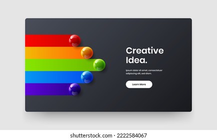 Vivid realistic balls web banner illustration. Original leaflet vector design template.