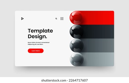 Diseño de pantalla del sitio web de bolas realistas y vívidas. Concepto de diseño de vectores de portada de moda.