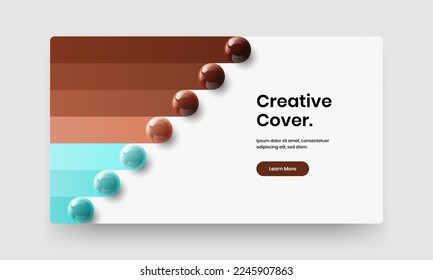 Vivid realistic spheres poster template. Amazing banner design vector illustration.