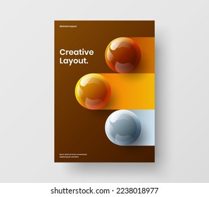 Diseño de presentación de esferas realistas y vívidas. Ilustración simple de diseño vectorial de portada de la empresa.
