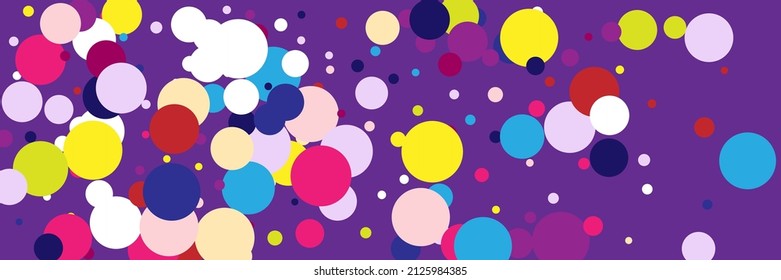 Vivid Red Beige Circles Children Indigo Textile. Vibrant Play Blue Kids Bright Wallpaper. Dark Rainbow Multicolor Pink Yellow Print. Purple Pastel White Green Violet Color Illustration.
