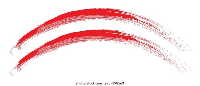 Vivid red brushstroke against a white backdrop presents an impactful visual. Dynamic and textured, this image showcases a single, powerful stroke creating a bold impression.