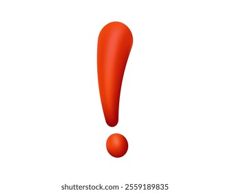 A vivid red exclamation mark stands out prominently on a plain white background, symbolizing emphasis and urgency.