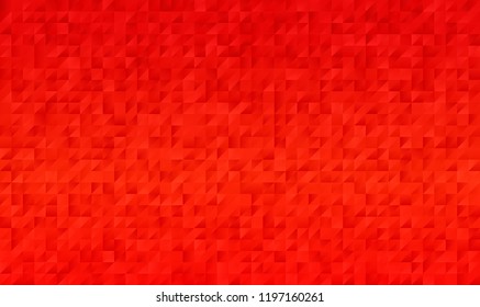 Vivid Red Geometric Low Poly Triangle Vector Background. Horizontally Seamless Pattern for Christmas Product Display or Ads. Copy Space Template. Gradient Faceted Texture. Pattern Tile Swatch Included